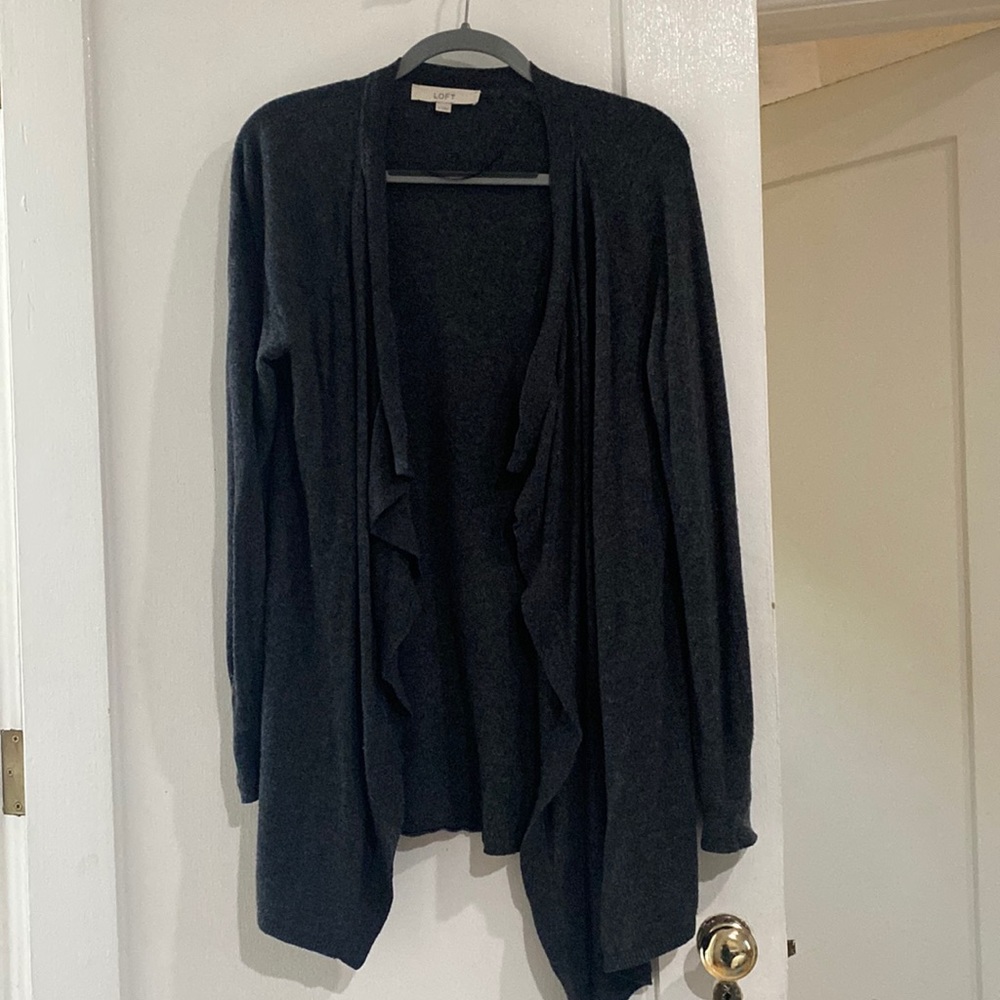 Loft Charcoal Gray Cardigan